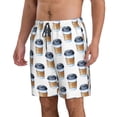 thumbnail image 2 of Balery Coffee To Go Pattern Traje de Baño Estilo Hawaiano para Hombre, Shorts de Secado Rápido con Bolsillos-Small, 2 of 6