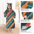 thumbnail image 3 of FORMRS Wearable Blanket Hoodie with Sleeves for Kids Cozy Flannel Sweatshirt, Retro Stripes, 3 of 7