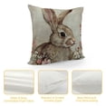 thumbnail image 4 of PHYHOO Easter Oil Painting Style Linen Pillow Covers Vintage Rabbit Bunny with Flower Wreath Spring Decor Square Throw Pillow Case Cushion Cover for Sofa (Elegant Bunny) White, 4 of 5