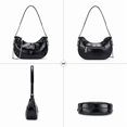 thumbnail image 5 of Lee Vintage Hobo Handbag for Women Cute Small Ladies Shoulder Bag with Decorative Metal Chain, Black, 5 of 7