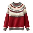 thumbnail image 5 of Plus Size Sweaters for Women Fair Isle Knit Long Sleeve Crew Neck Pullover Vintage Geometric Loose Fit Casual Fall Winter Sweater Tops, 5 of 5