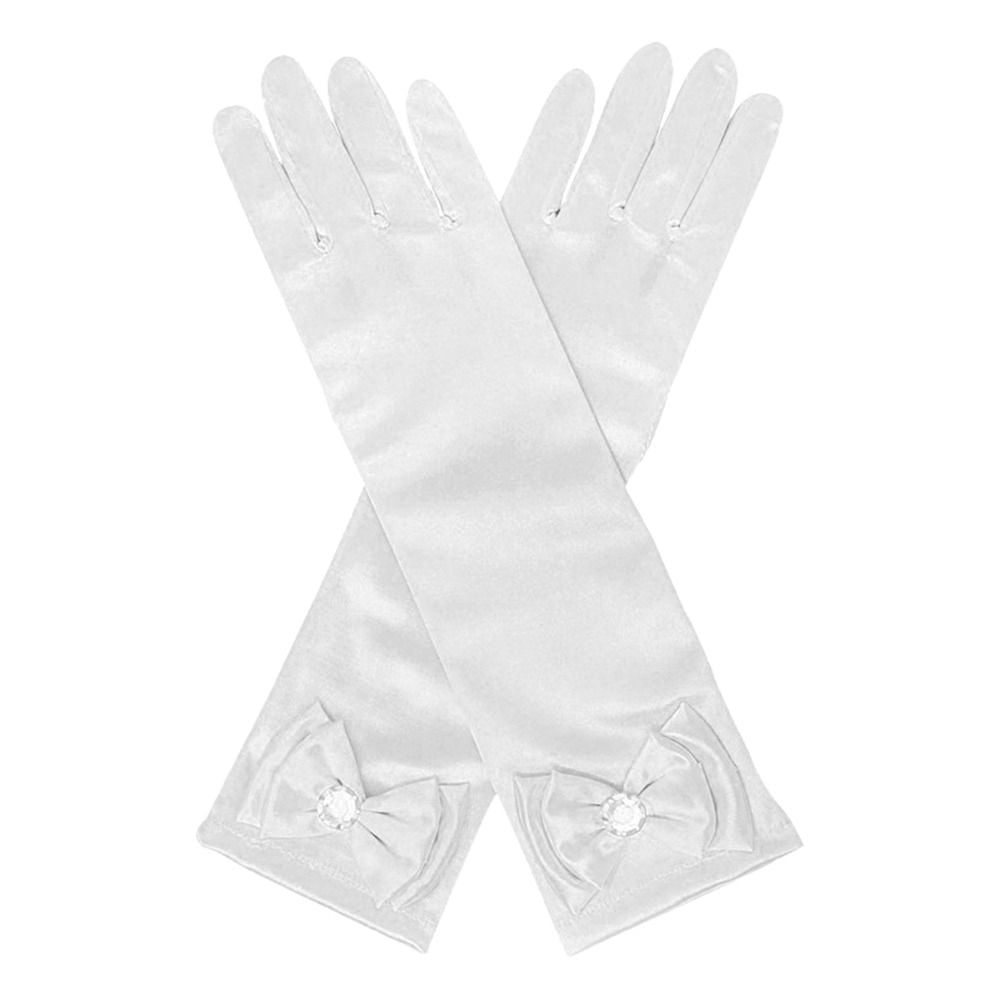 Bow Children's Wear Satin Sequins Children's Wedding Dress Full Finger