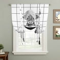thumbnail image 2 of Vintage Grey Yak Balloon Curtains 63 Inch Length for Living Room/Bedroom, Bathtub Farmhouse Retro Art Rod Pocket Privacy Door Curtains Decorative Tie Up Shade for Window 52"x63", 2 of 8