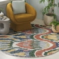 thumbnail image 2 of SAFAVIEH Ikat Heather Southwestern Area Rug, Green/Rust, 6' x 6' Round, 2 of 10