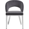 thumbnail image 3 of Meridian Furniture Roberto 19"H Velvet Dining Chair in Gray, 3 of 5