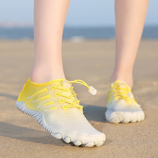 Zapatos acuáticos Aqua Shoes Zapatillas de buceo transpirables para caminar en el lago (amarillo 37)