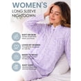 thumbnail image 2 of Casual Nights - Flannel Floral Long Sleeve Nightgowns for Women, Soft Lightweight Cotton & Lace Trim, Comfortable Lounging, Purple X-Large, 2 of 7