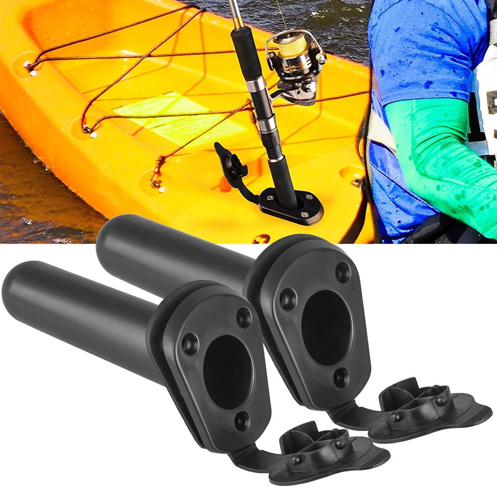 4pcs Flush Mount Fishing Rod Holder with Cap Cover Gasket for Kayak Boats 