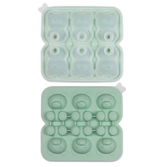 Teddy Bear Ice Mold Silicone 6-Cavity Whiskey Cocktail Cute Freezer Tray for Desserts​