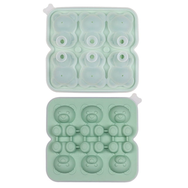 Moldes para hornear, molde para pasteles con 6 agujeros, forma de osito de peluche, para helado, leche, té, bebidas, whisky, caja de hielo, molde para osito