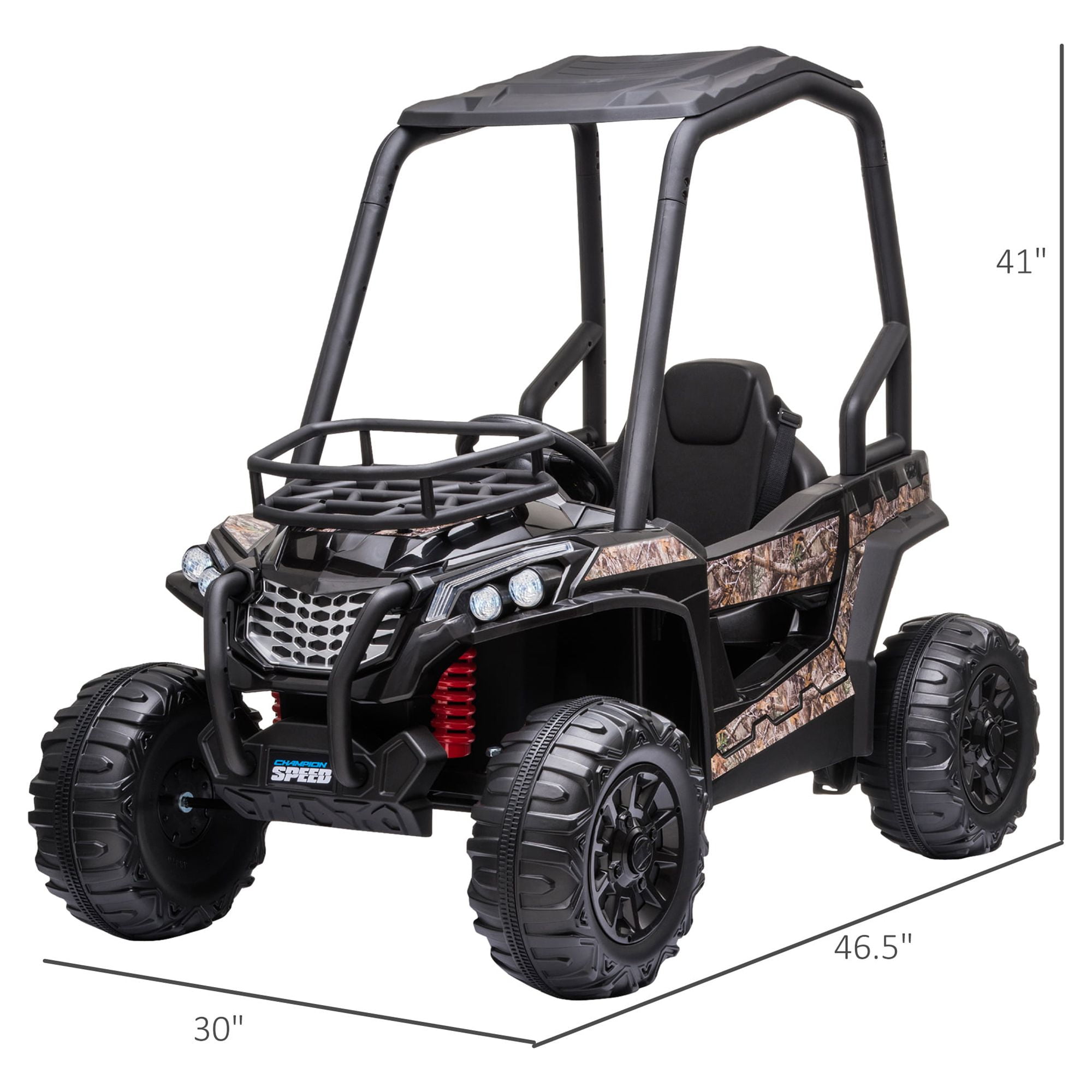 Aosom 12V Battery-Powered Kids Electric Ride On Car Off-Road UTV Toy 1.8-3.7 mph with High Roof Parental Remote Control Music Lights MP3 Suspension Wheels for 3-8 Years Old Camouflage