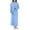 Blue, variant on Women's Solid Color Long Sleeve Plush Bathrobe - Winter Warm Homewear, Blue, One Size