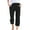 Black, variant on Women's Pants Women's Comfortable Stretch Pull On Straight Leg Casual Pants with Button Pockets for Daily Wear Versatile Pure Color