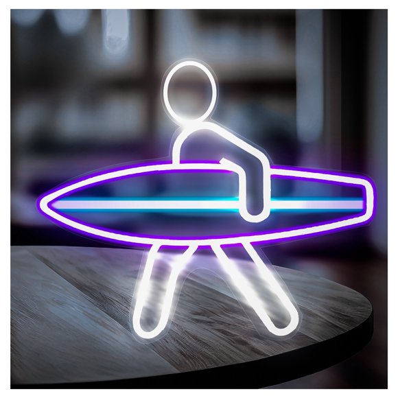 Letrero De Neón LED Con Diseño Tabla Surf Para Hombre, Decoración Artística Oceánica, Para Sala Juegos, Dormitorio, Bar, Estar 42cm