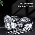 thumbnail image 3 of Frying Pan Soup Pot Set, Easy Cleaning Stainless Steel Cookware Set Thickened Stick Proof  for Restaurant, 3 of 7