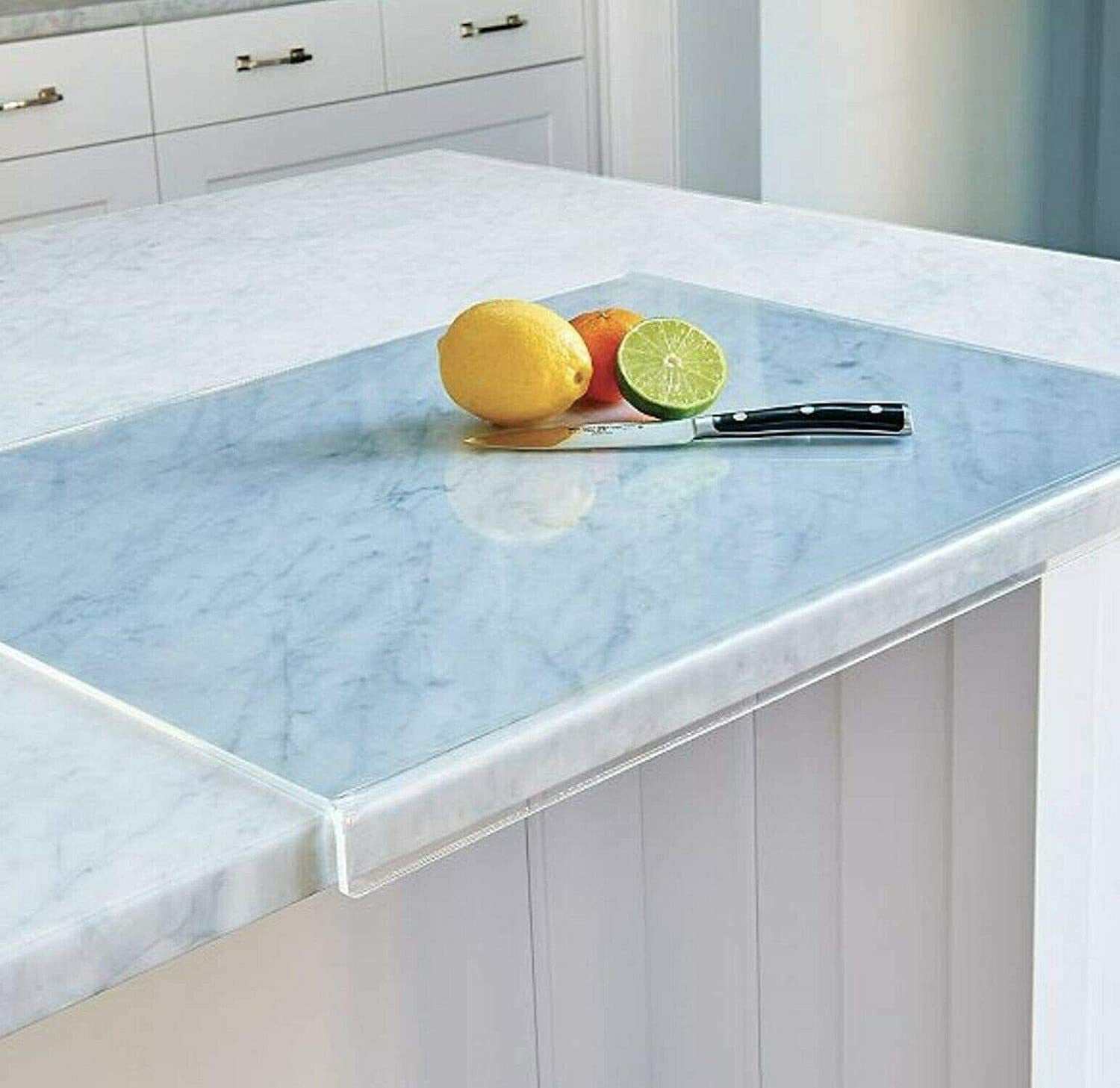 Tempered Glass Cutting Board – Long Lasting Clear Glass – Scratch Resistant, Heat Resistant, Shatter Resistant, Dishwasher Safe. (Large 12x16")