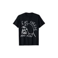 thumbnail image 1 of Short Sleeve Print Funny Eat Cheese and Sin Novelty Street Art T-Shirt, 1 of 6
