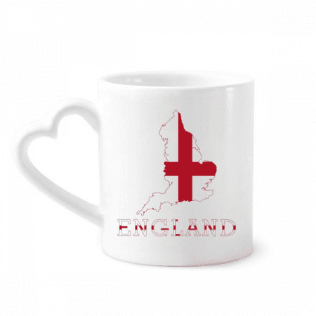

English Map Flag Culture Art Deco Fashion Mug Coffee Cerac Drinkware Glass Heart Cup
