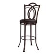 thumbnail image 3 of Pemberly Row 30" Metal & Faux Leather Swivel Bar Stool in Coffee Brown/Espresso, 3 of 5