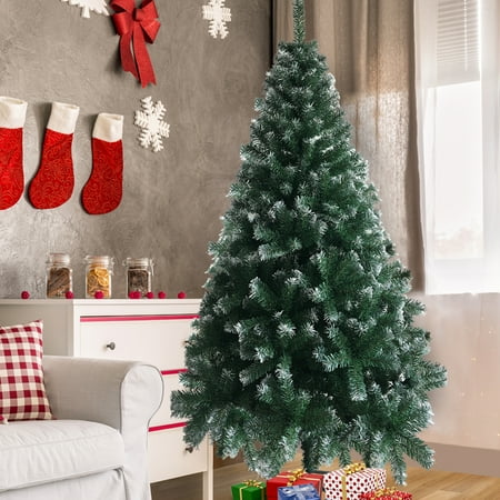 Zimtown Artificial Unlit Christmas Trees with Snow 6 FT ...
