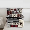 thumbnail image 4 of Comforter Western Cowboy Twin Bedding Sets Country Farmhouse Plaid Horse Cow Print Bed Set American Wild West Quilt Duvet Set Red Black Grey Cowboy Room Decor 2 Pcs, 4 of 7