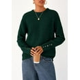 thumbnail image 4 of PRETTYGARDEN Womens Sweaters Fall Fashion Casual Crewneck Pullover Button Long Sleeve Cute Knit Tops Winter Clothes, 4 of 10