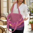 thumbnail image 3 of ZUXONGSY Starry Night Print Tote Bag Large Capacity Reversible Quilted Clutch Bag Lightweight Ladies Purse for Office Work Party Vacation, Pink, 3 of 6