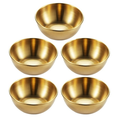 

5pcs Appetizer Serving Tray Stainless Steel Sauce Dishes Spice Dish Plates