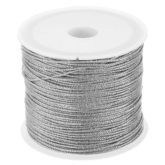 Uxcell 28m/31yards Metallic Cord, 1Roll 0.7mm Dia Ornament String Thread, Silver