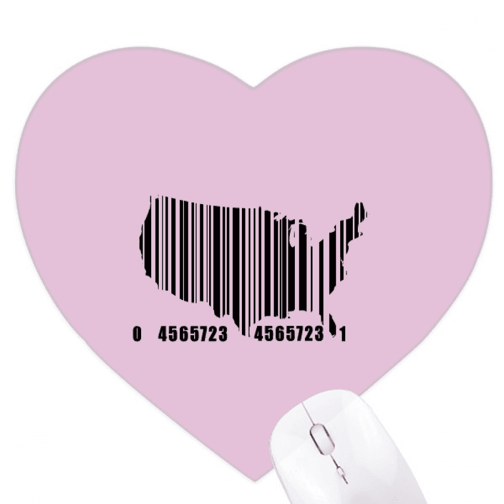 US Map Outline Bar Code Art Deco Fashion Heart Mousepad Rubber Mat Game