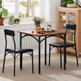 thumbnail image 1 of Costway 3 PCS Dining Table Set with Upholstered Seats Padded Backrests Metal Legs, 1 of 10