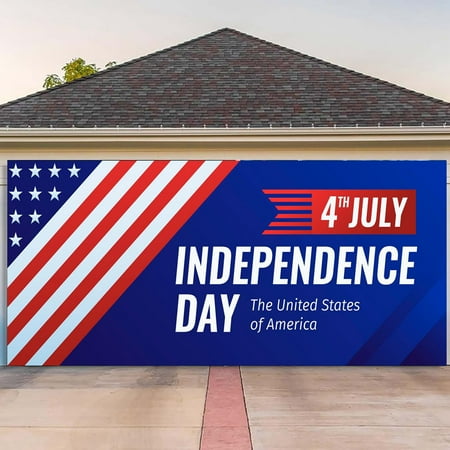 

FORYULIK Independence Day Anniversary Garage Door Decoration Independence Day Garage Door Holiday Party Oversized 6 X 13 Feet Home