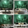 thumbnail image 6 of Peel and Stick Wallpaper Canvas Halloween Full Moon Scary Night Castle Spooky Bats Cemetery Green Modern Art Wall Mural Decor Self Adhesive and Removable 69in x 98in, 6 of 6