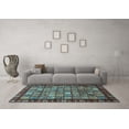 thumbnail image 3 of Ahgly Company Indoor Round Abstract Light Blue Modern Area Rugs, 4' Round, 3 of 4