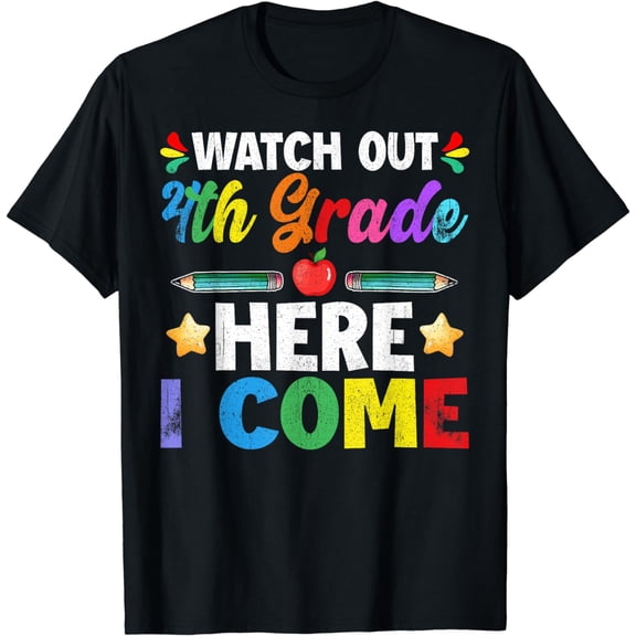 Kids Retro Watch Out 4th Grade Here I Come Back To School T-Shirt