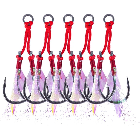 10 Pair Double Fishing Assist Hooks Slow Fast Fall Jigs Vertical Jigging Hook
