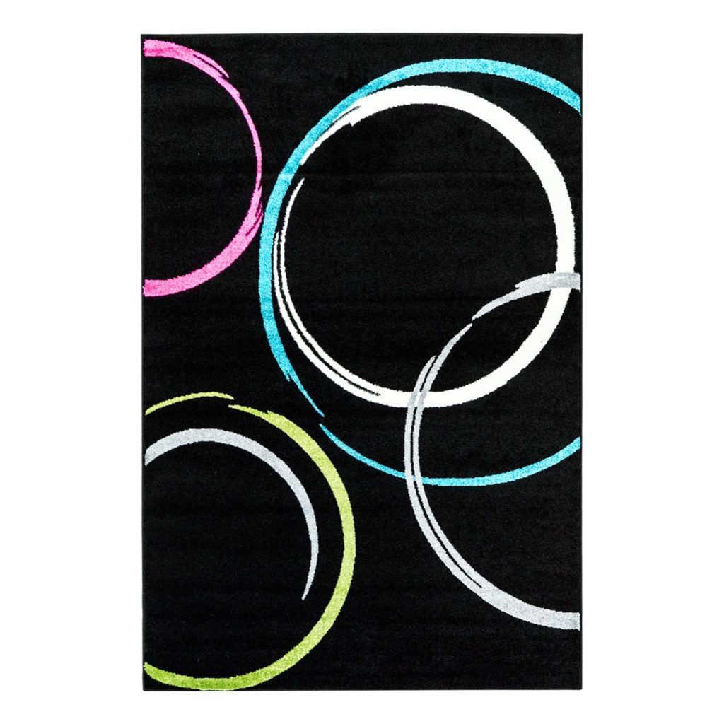 Ladole Rugs Black Neon Pink Indoor Outdoor Area Rug Mat Carpet Runner