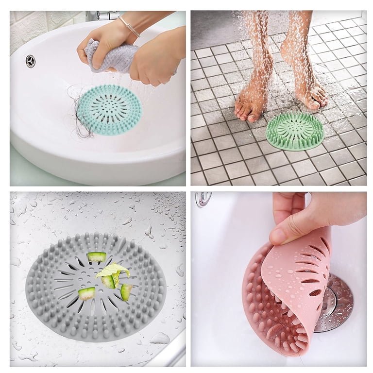 TSV Hair Catcher Drain Covers, 5 Pack Multi-Color photo 4
