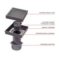 thumbnail image 5 of Matte Black 4 in. Square Shower Drain, Geometric Square Grate, 304 Stainless Steel, Debris Basket Included, 5 of 12