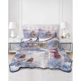 thumbnail image 2 of Full Size Quilt Bedding Set, Farmhouse Christmas Snowman Reversible Summer Quilt 3 Pieces, Xmas Tree Snowflake Lightweight Bedspreads Coverlets with 2 Pillow Shams for All Seasons, 2 of 5