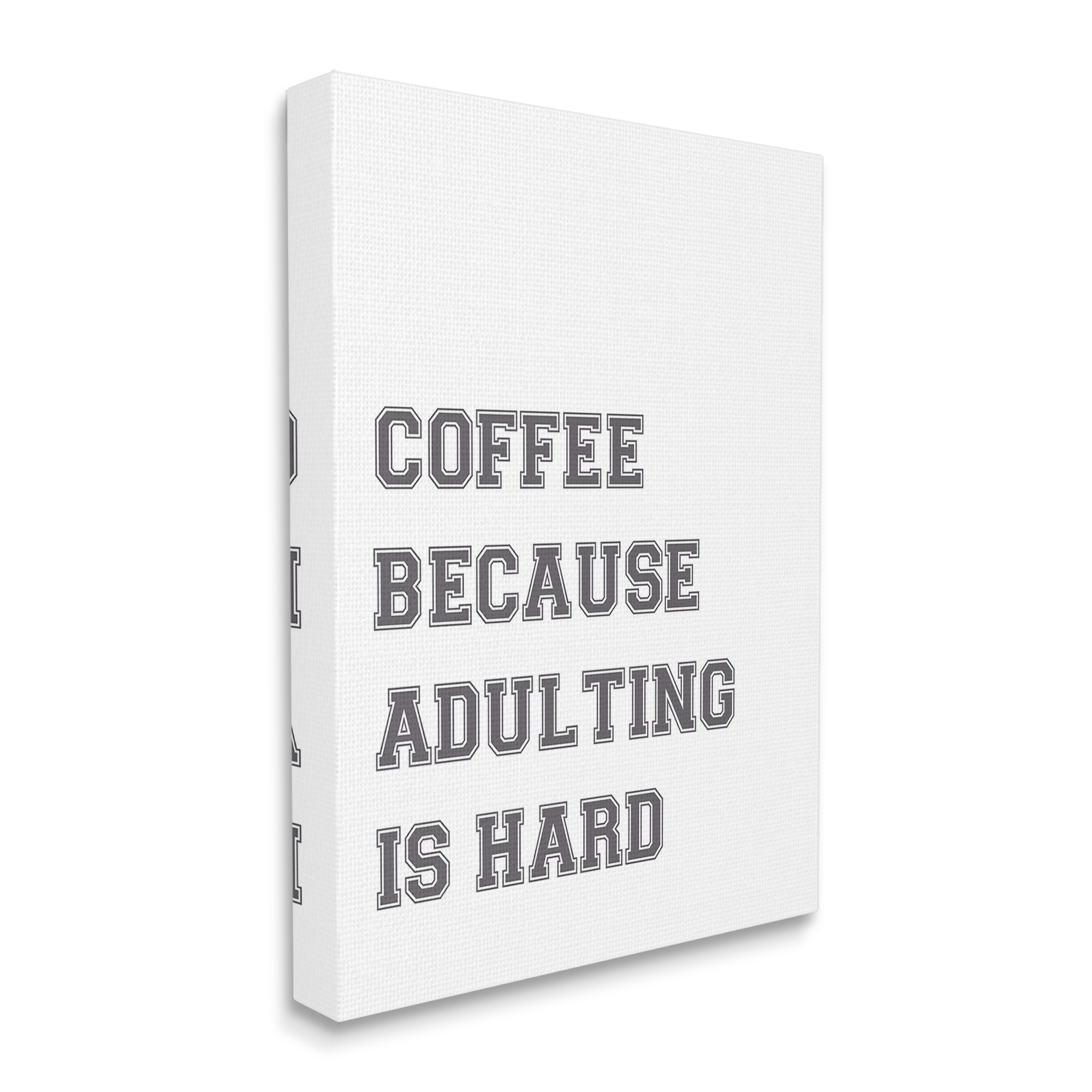 Stupell Industries Funny Adulting Is Hard Food & Beverage Painting Gallery Wrapped Canvas Art Print Wall Art, 24 x 30