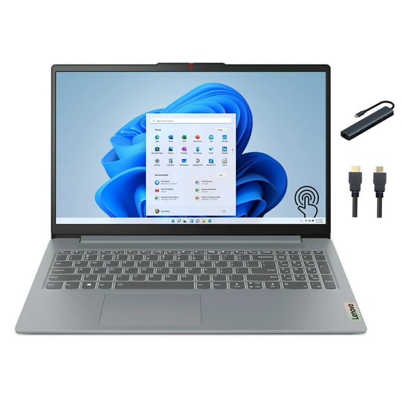 Lenovo IdeaPad Slim 3 15.6'' FHD Touchscreen Laptop, AMD Ryzen 5 7520U, 8GB DDR5 RAM, 1TB SSD, Windows 11 Home, AMD Radeon 610M, Wi-Fi, Artic Grey with Mazepoly Accessories