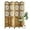 Natural, variant on Room Divider with Shelves, 5.75ft Tall Folding Wood Carved Screen with Double Hinges for Home Office Bedroom Hotel Decoration (4 Panels, Pure White)