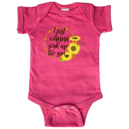 

Inktastic Sunflower I Just Wanna Soak up the Sun Gift Baby Boy or Baby Girl Bodysuit
