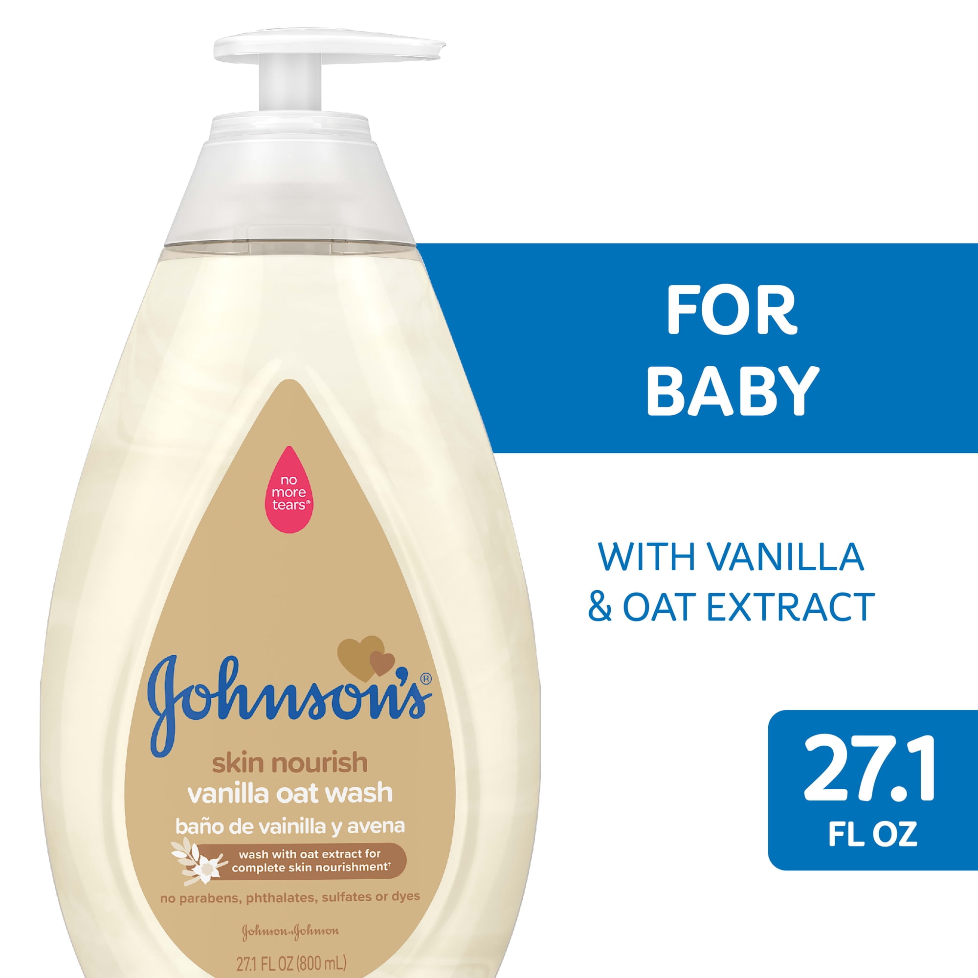 Johnson's Skin Nourish Baby Wash With Vanilla & Oat Extract, 27.1 fl. oz