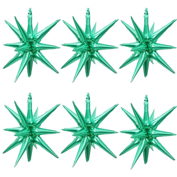 Globos de aluminio ZSYLYTKV Green Star de 14 puntas y 22 pulgadas, paquete de 6