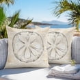thumbnail image 3 of Sand Dollar Coastal Outdoor Pillow Covers 20x20 Inch Throw Pillow Covers Set of 2 Waterproof Decorative Pillow Cases Summer Beach Beige Sea Cushion Covers for Patio Furniture Garden Couch Sofa, 3 of 8