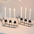 thumbnail image 4 of ABPWLY Home Metal Sleigh Candle Stand for Holiday Tabletop Decoration Christmas Dinner Wedding Decor Black Iron 28x12x8cm Christmas, 4 of 6