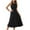 Black, variant on Lmnyox Women's Sleeveless Midi Dress Flare Crew Neck High Waist Dress Summer Pleated Print Dress