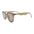 thumbnail image 4 of Womens Hipster Inset lens Thin Horn Rim Hipster Plastic Rectangle Sunglasses Green - Brown, 4 of 5